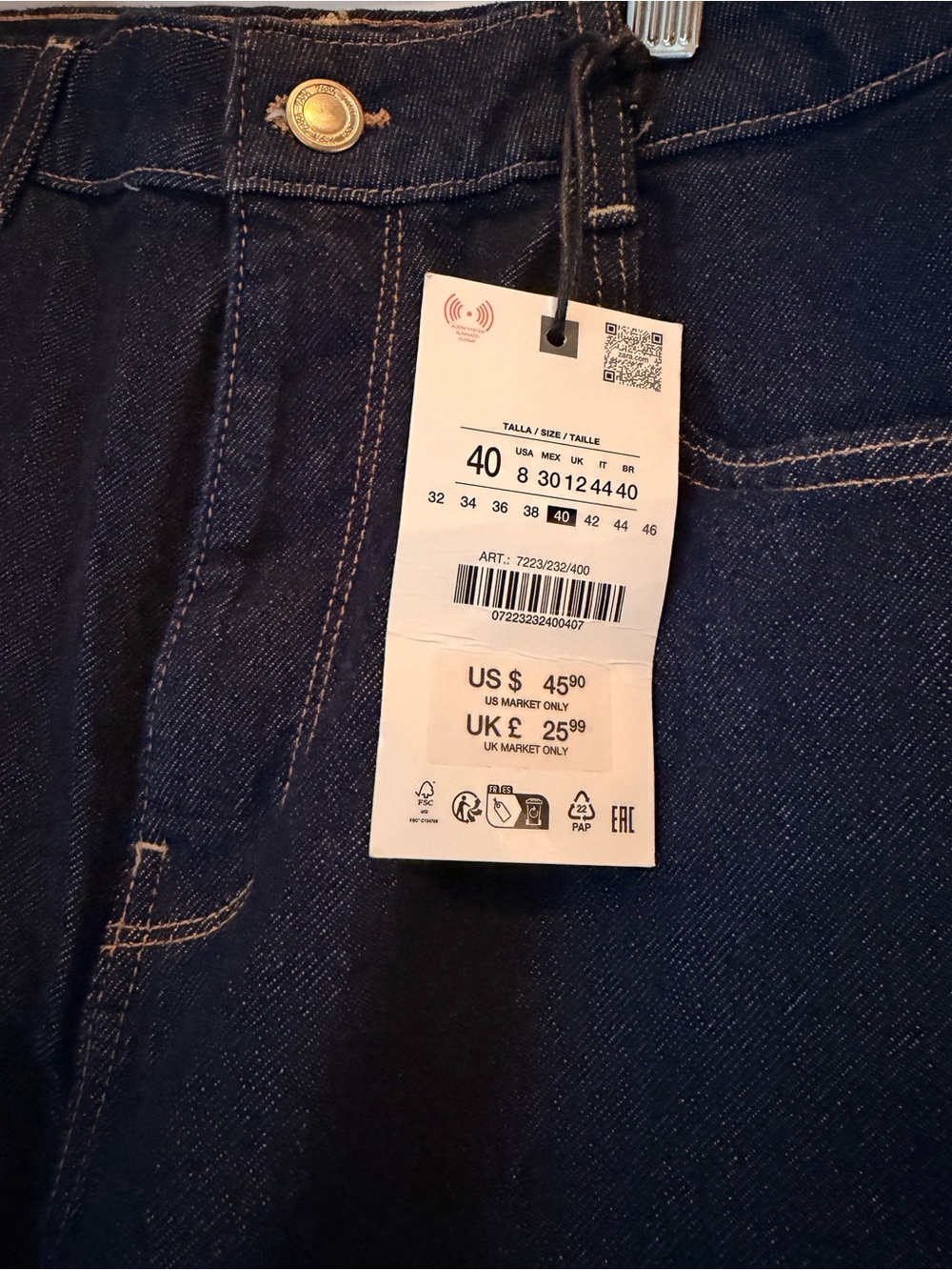 Zara Dark Indigo Denim Shorts - Picture 5 of 5